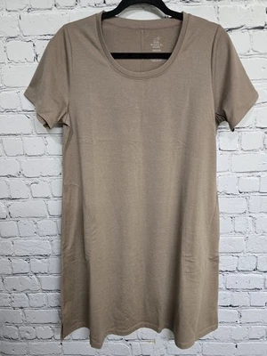 WoolX Dress Georgie Brown Merino Wool M Casual Travel Pockets Lagenlook Boho - Image 1 of 4