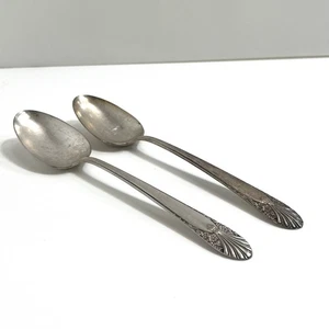 Lot Of 2 Crown Silver Plate Serving Spoons - Picture 1 of 9