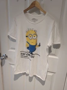 Minions Sar.cas.tic White T-shirt Women's M - Picture 1 of 3