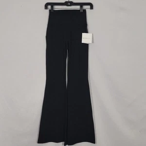 NWT Beyond Yoga Black Heather Rib All Day Flare Pants Women's Size XS - Picture 1 of 11