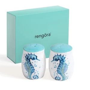 and Pepper Shakers Ceramic Coastal Salt and Pepper Shakers Set with Seahorse D - Picture 1 of 9