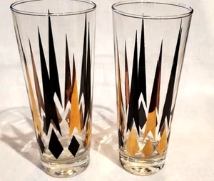 MCM Bar Glasses Sets Black Gold Atomic Arrow Dart Anchor Hocking 5 Variations! - Picture 1 of 54