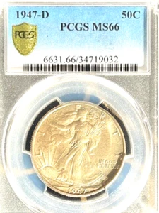 1947D MS 66 Walking half PCGS Gold Shield from Chelsea. Check our Ebay Store - Picture 1 of 2