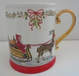 Anthropologie Nathalie Lete Santa's Sleigh Coffee Mug Christmas Holiday 2021 - Picture 1 of 3