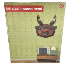 DCI Inflatable Moose Head With Antlers Plastic Blow Up Funny Wall Decor Preowned