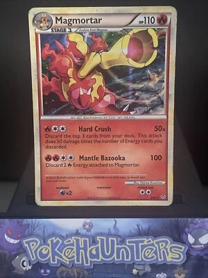 Pokemon Card Magmortar 2/95 Holo Rare Heartgold & Soulsilver Unleashed Played - Image 1 of 4