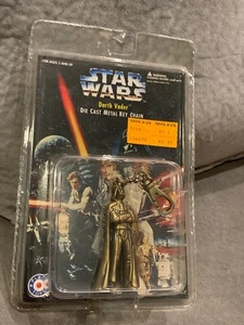 1996 STAR WARS DARTH VADER METAL DIE CAST KEY CHAIN PLACO PRODUCT VINTAGE NIB - Picture 1 of 7