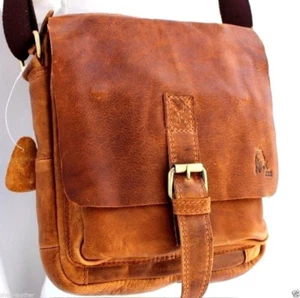 Borsa uomo vera pelle naturale tracolla messenger impermeabile fatta a mano Davis - Foto 1 di 7