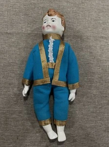 Vintage Shackman Boy Porcelain Doll With Old Fashioned Outfit Made in Japan - Picture 1 of 5