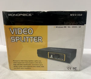 (Factory Sealed) Monoprice Msv-102 VGA + Video Splitter 2048x1536 Resolution - Picture 1 of 3