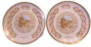 2 antike Porzellan 1911/1912 Brimer Morgan Reding, Utica NY Kalender Teller - Bild 1 von 7