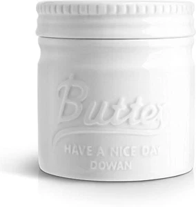 Porzellan Butter Keeper Crock Französische Butterdose mit Deckel Porzellan-Bu... - Bild 1 von 9