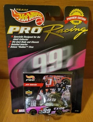 Hot Wheels 1998 edición previa 1:64 Jeff Burton #99 baterías Exide Ford nuevo en paquete Foto 1 de 4