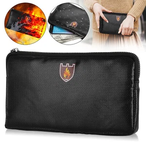 Fireproof Money Bag 8.2"x4.7" 1292℉ Upgrade Document Pouch Waterproof Safe Cash - Picture 1 of 4