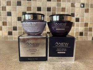 SET AVON Anew Platinum Tagescreme + Nachtcreme mit LSF 25 50ml - 1,70 flüssige Unzen - Bild 1 von 9