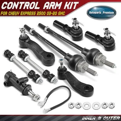 9x Front Stabilizer Bar Link Kit Tie Rod End for Chevy Express 2500 03-20 GMC - Image 1 of 4