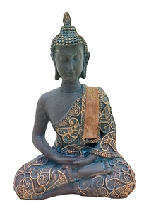 Schöne Deko Figur Meditierender Buddha Antiklook Thailand 15 cm ML 040 - Bild 1 von 1