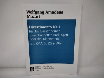 Partituras Breitkopf & Hartel DIVERTIMENTO (5) 1 KV229 (439B) Mozart Foto 1 de 4