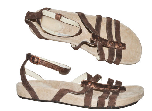 SANDALI ALLA CAVIGLIA UGG UGGS 1766 NUOVI TAGLIA 10 M 41 MARRONI SCAMOSCIATI RAME PELLE