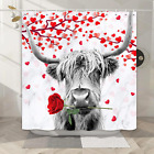 Valentine'S Day Shower Curtain for Bathroom, Rustic Farmhouse Romantic Gnome Co