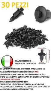30 Rivetti Plastica 6 MM Moto Honda Yamaha Fermi Fissaggio Carena Puntale Codone - Foto 1 di 4