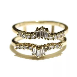 Giacca da sposa oro giallo 14 kt .34 ct VS1 H diamante fede nuziale 4,3 g donna 6,5 - Foto 1 di 11