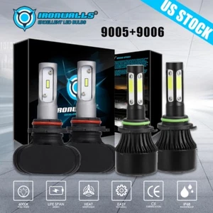 For Jeep Commander 2006-2010 LED Headlights Kit Combo Bulbs High+Low Beam 6500K - Picture 1 of 12