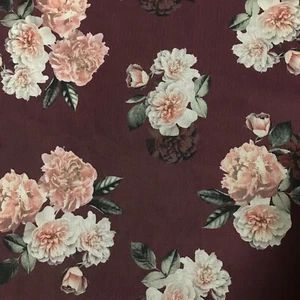 STRETCH MESH FABRIC FLORAL PRINTED - SOLD BY THE METRE - Picture 1 of 4