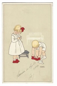 PAULI EBNER - ILLUSTRATORI - CARTOLINA AUGURALE- VIENNE - BAMBINI - Imagen 1 de 2