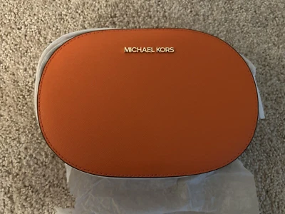 Nuevo Bolso Bandolera MICHAEL KORS Jet Set Viaje Naranja Mediano Cuero Amapola Foto 1 de 4