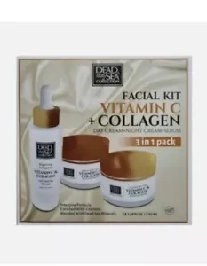 Dead Sea Collection Vitamin C Collagen Night ,Day Serum Face Cream Gift Set - Picture 1 of 5