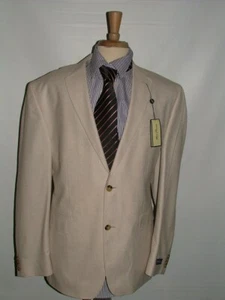 NEW WT ALAN FLUSSER BLAZER SIZE 44 R POLYESTER VISCOSE LINEN BEIGE #160 - Picture 1 of 7