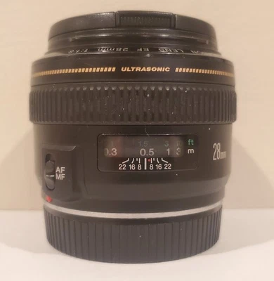 Canon EF 28 мм 1,8 ультразвуковой широкоугольный объектив (обе крышки включены) (б/у) - Изображение 1 из 4
