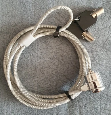 Notebookschloss 1,80m, Visor Tech, 4mm Stahlkabel, 2 Schl., gummiert, NEU &  OVP - Bild 1 von 4