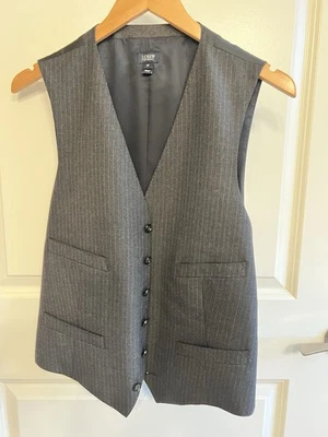 Chaleco de traje J.Crew Ludlow para hombre, lana italiana, rayas gris carbón, mediano Foto 1 de 4