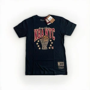 Mitchell & Ness Mens Hardwood Classics NBA NYC Basketball Net Tee - Picture 1 of 7