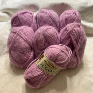 Lion Brand Molaine lot of 7 skeins color 83182 Lilac dye lot 2069 - Picture 1 of 4