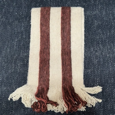 Bufanda ecuatoriana 100% lana a rayas con flecos, rayas marrones Foto 1 de 4