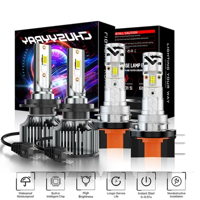 Kit de faros LED de haz alto/bajo H7+H15 blancos para Jaguar XE 2017-2018 2019 4x Foto 1 de 4