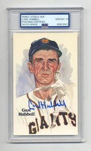 HANDSIGNIERTE CARL HUBBELL PEREZ STEELE POSTKARTE - PSA/DNA GEM MINT 10 und TOP - Bild 1 von 1