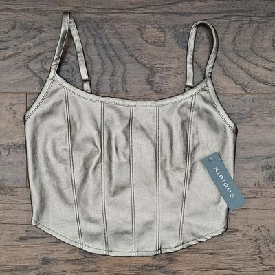 Kirious женщин маленький Майка из искусственной кожи укороченный мягкий назад молнии регулируемый новый - Изображение 1 из 4