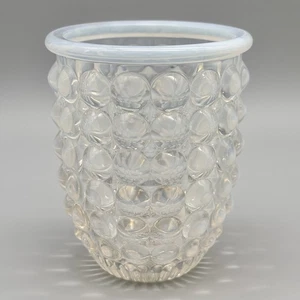 Richards and Hartley Flint Glass 1880s Thousand Eye Opalescent Vigil Light 3.75" - Picture 1 of 8