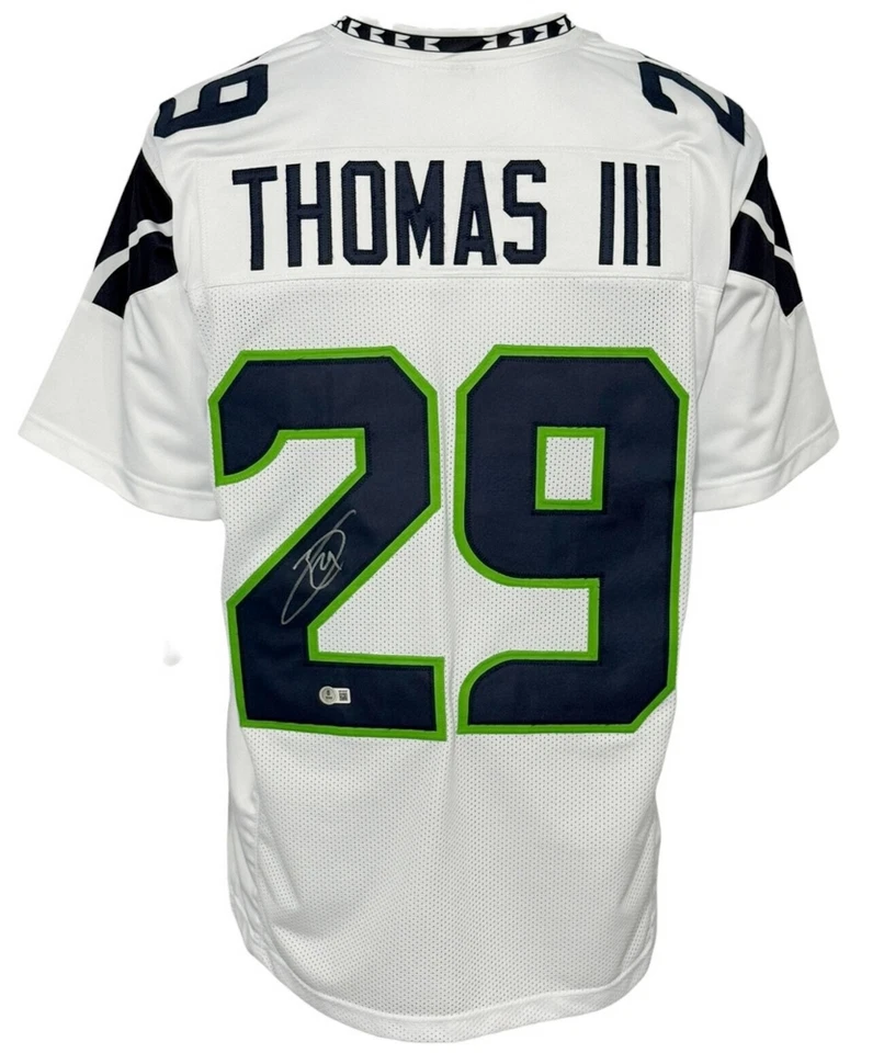 Camiseta deportiva blanca autografiada estilo profesional de los Seattle Seahawks Earl Thomas II BAS auténtica... Foto 1 de 1