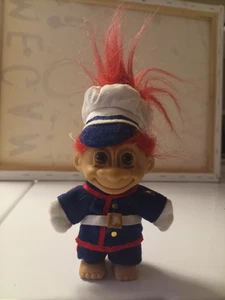 Vintage Russ Troll - Marines Outfit mit roten Haaren RAR - Bild 1 von 3