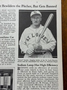 1930s magazine article Camouflaged Bat Bewilders Pitcher Goose Goslin Baseball - Picture 1 of 2