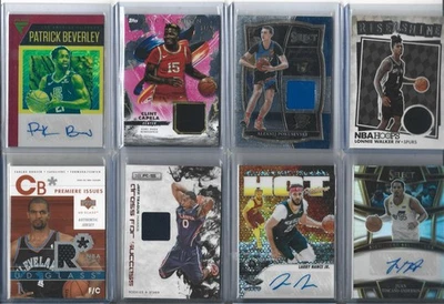 *LOTE DE 13 TARJETAS PARCHES RELIQUIAS CAMISETAS USADAS JUEGO AUTOS BALONCESTO* Foto 1 de 2