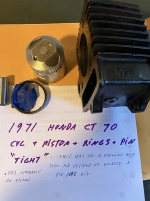 Honda CT 70 CT70 1969-71 Trail cilindro barril y pistón 2922 Foto 1 de 4