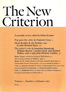 The New Criterion Magazine Vol. 1 #6 February 1983 - Thomas Mann +++ - Bild 1 von 2