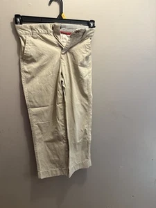Tommy Hilfiger Pants Boys Youth Size 7 Tan Canvas Khakis Uniform - Picture 1 of 5
