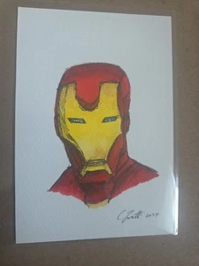 Iron Man & SuperGirl Original Kunst von Chris Zanetti - Oringinal Comic Kunst Zeichnung - Bild 1 von 3